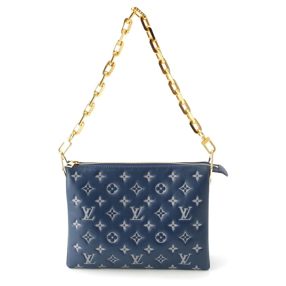 Louis Vuitton Monogram Coussin Clutch Shoulder Bag Blue Navy Blue